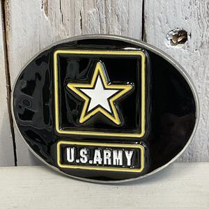 Siskiyou US Army‎ Belt Buckle Mens Black Enamel Military Pewter